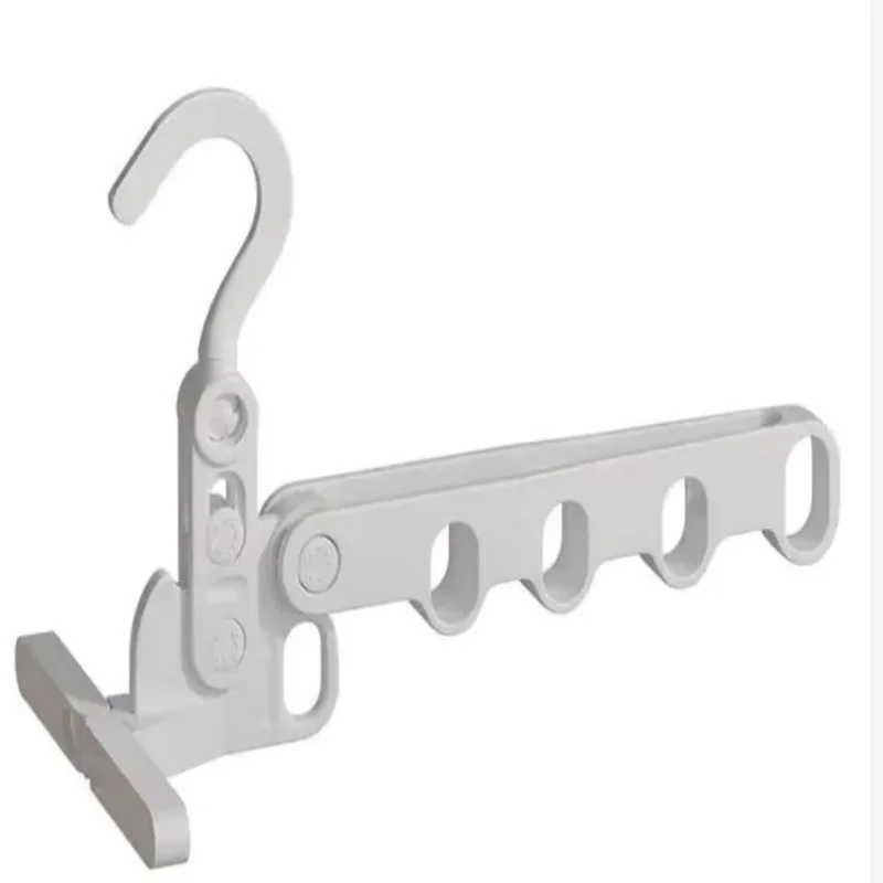 Portable Foldable 5-Groove Clothes Hanging Rack, Multifunctional Clothing Drying Holder, Compact Garment Hanger for Travel, Hote