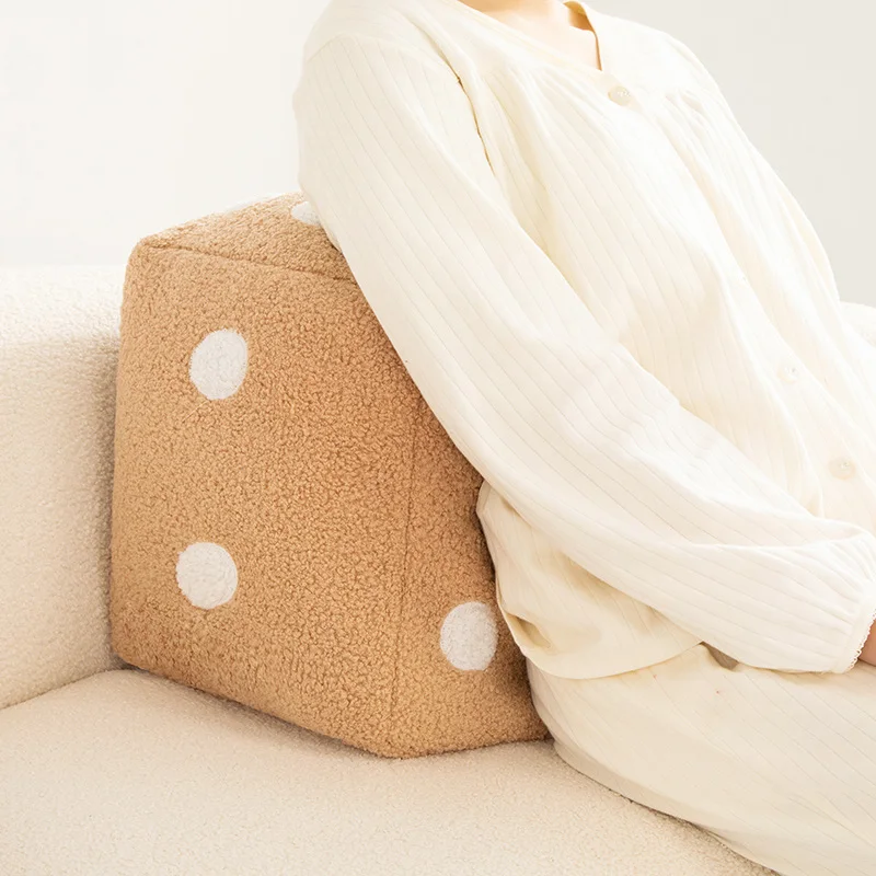Hot Creative Funny Simulation Dice Plush Pillow Cubic Cube Pendant Dolls Stuffed Soft Sofa Back Cushion Home Decor