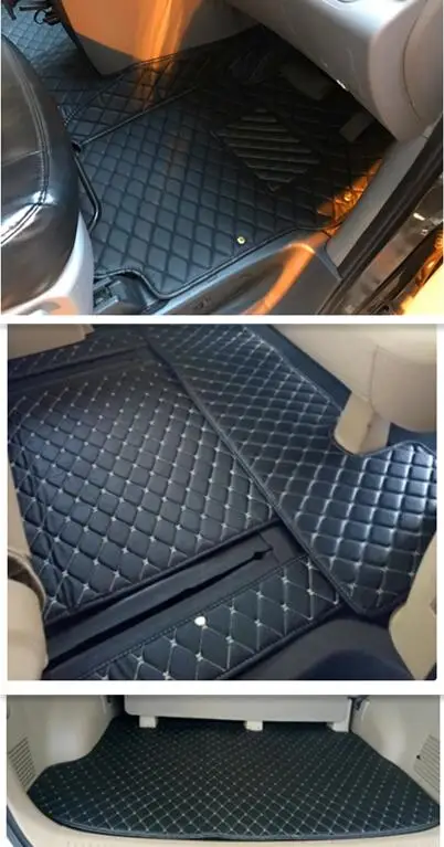 Custom full set car floor mats + trunk mat for Hyundai H1 12 seats 2022-2007 Top quality rugs waterproof carpets for H-1 2015