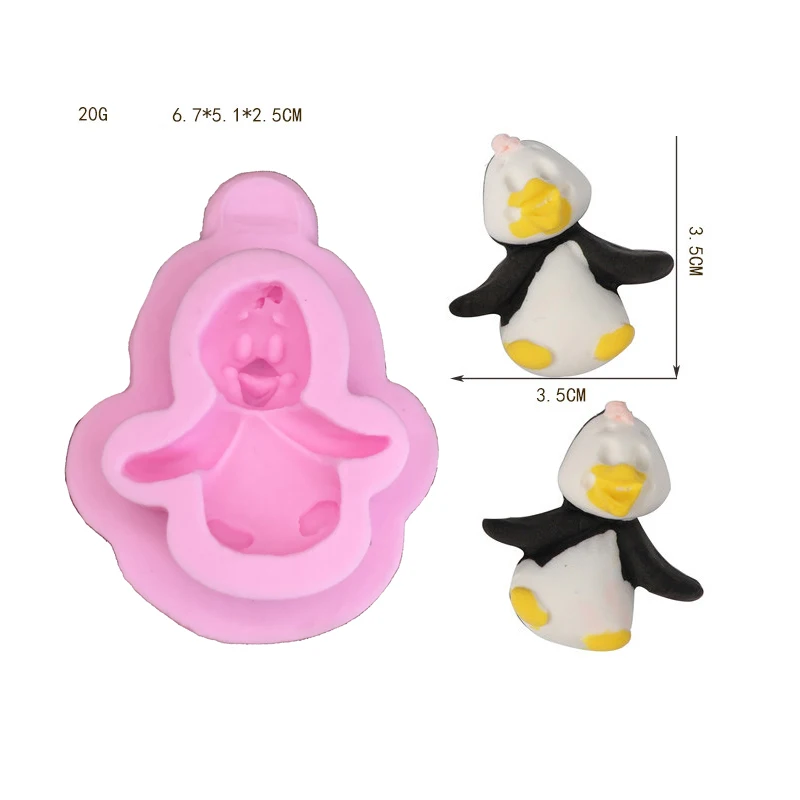 Kitchen Accessories Two Penguin Cooking Tools Wedding Cake Decorating Silicone Mold For Baking Fondant Sugar Craft Eid Pastry