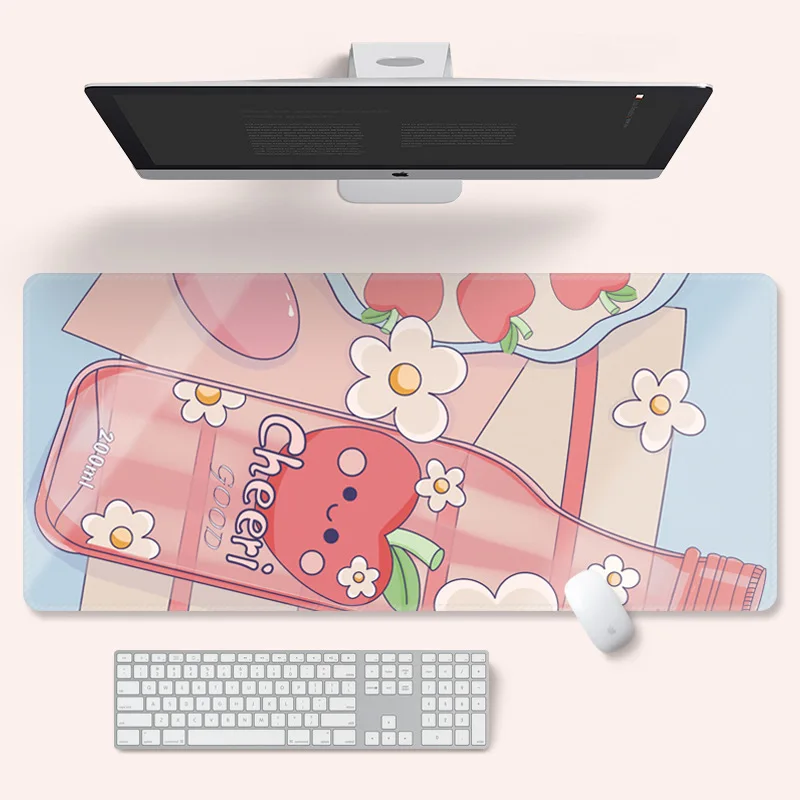 Large Anime Pink Mousepad Gamer Cute Kawaii XXL Gaming Mouse Pad Rubber Otaku Locking Edge Big Fashion Laptop Notebook Desk Mat