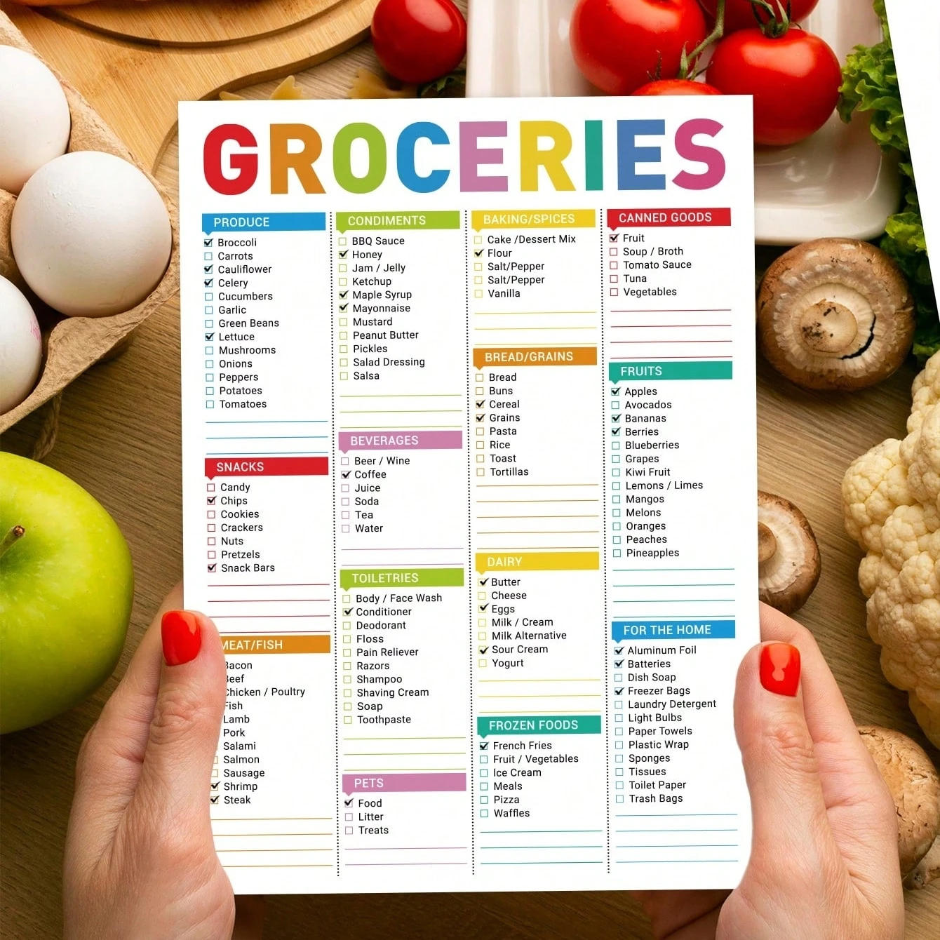 1PC Magnetic Grocery List Pad for Fridge, Kitchen Shopping Checklist, Easy Tear-Off Grocery Planner for Daily Home Restocking