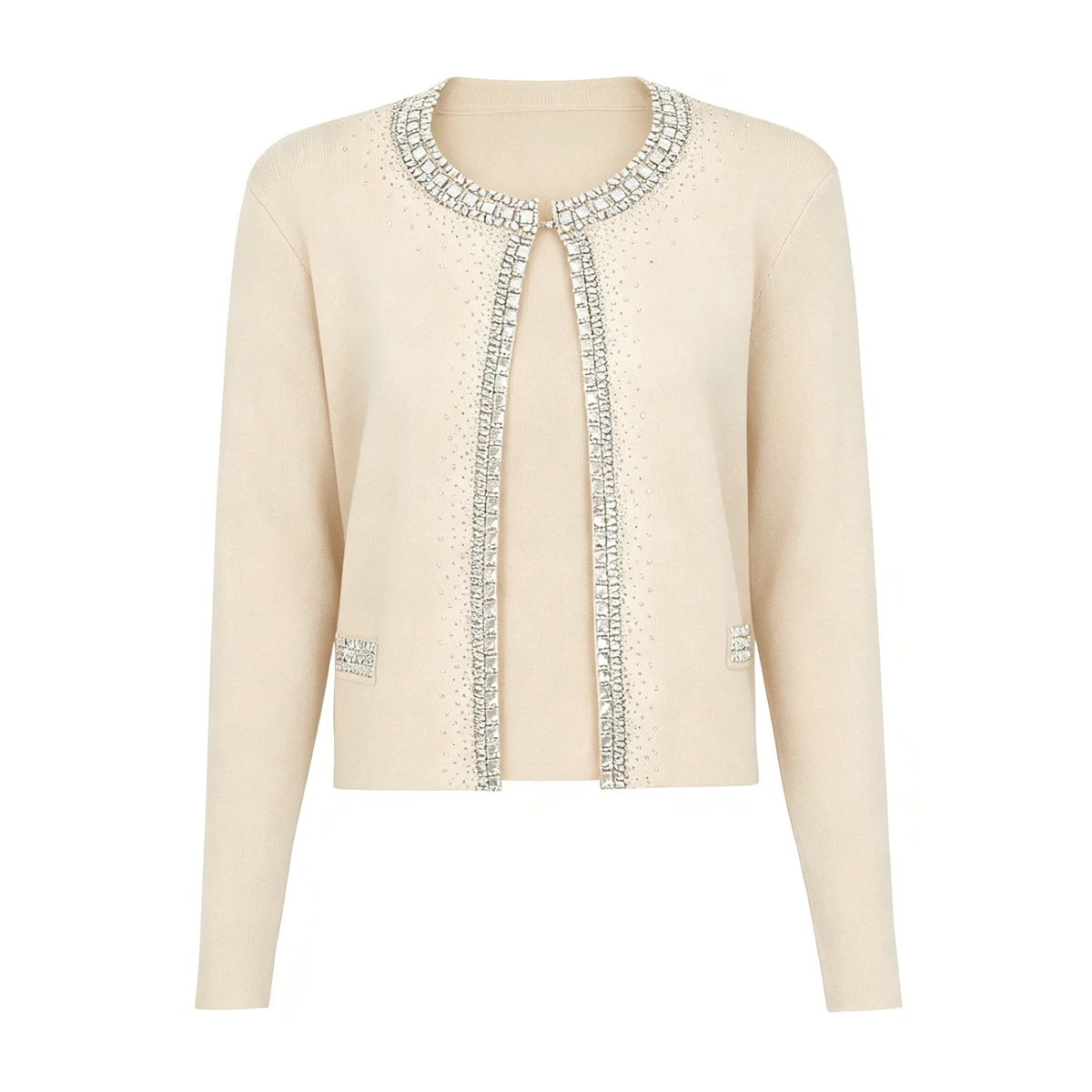 

26102 High Version Spring And Autumn New Fashion Gradient Hot Stamping Women's Casual Long Sleeved Knitted Top Cardigan Jacket