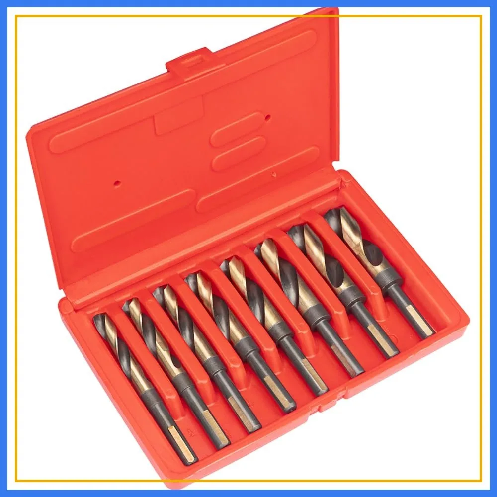 

8PCS Cobalt Drill Bits Set HSSCO M35 S&D Twist Drill Bits，Stainless Steel 1/2" Reduced Shank 135-Degree Split Point 9/16" to 1"