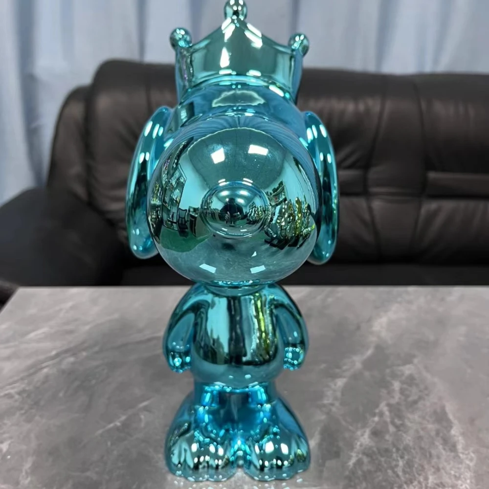 Potdemiel 30 cm Snoopy-Statue, Cartoon-Krone, Snoopy-Skulptur, galvanisierte Figur, Desktop, große Ornamente, Heimdekoration, Einweihungsgeschenke 6