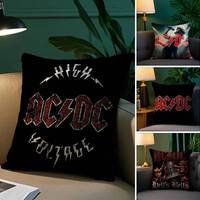 Luxun AC DC Band Rock Pillow Case Anti-dustmite Pillowcase Invisible zipper silky short plush Sofa cushion cover