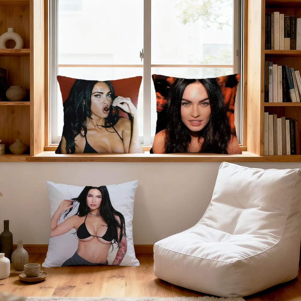 Actor m-Megan Fox cushion cover soft pillowcase for Sofa Home Living Room bedside Decor pillow cover Gift Party hogar