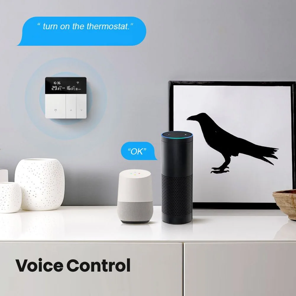 

For Tuya WiFi Smart Thermostat for Electric Floor Heating and Boiler Control with Voice Assistant Compatibility