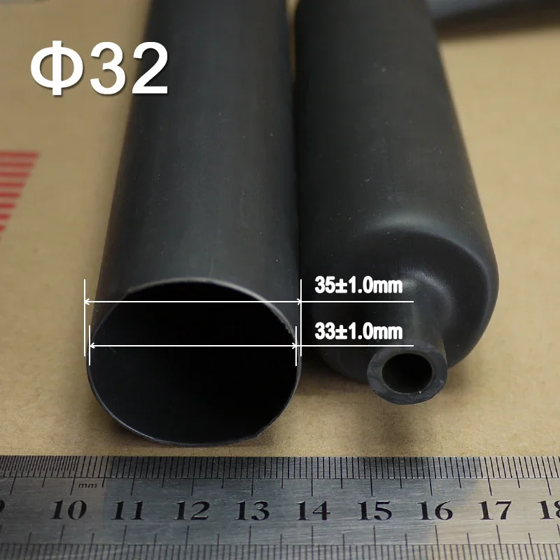 

1/5/10/25M Diameter 32mm 4:1 Heat Shrink Tube with Glue Dual Wall Tubing Adhesive Lined Sleeve Wrap