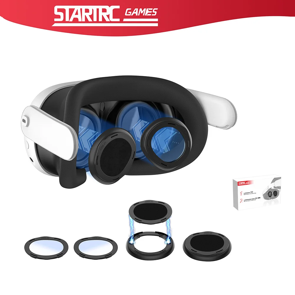 STARTRC For Meta Quest 3 Accessories Lens Cover Protector Scratch-proof Ring Myopia Glasses Frame Anti-blue Light Magnetic Cap