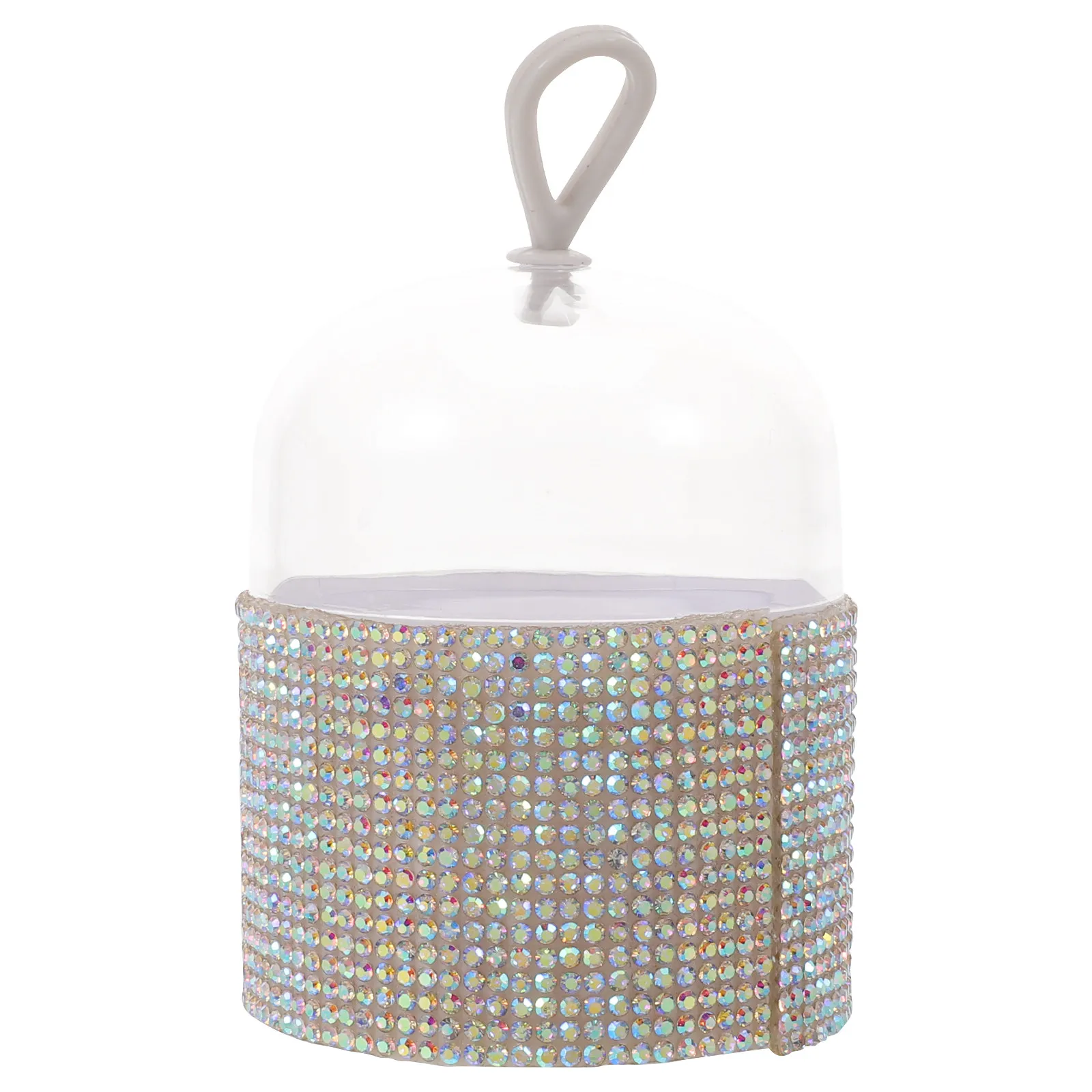 Rhinestone Decorated Makeup Sponge Holder Dustproof Transparent Lid Portable Egg Storage Container Travel Beauty