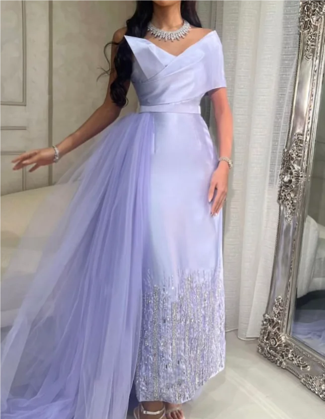 

Ankle Length Beaded Off Shoulder Evening Gown Vestidos Elegantes Para Mujer Vestidos Elegantes Para Mujer فساتين سهرة تركية