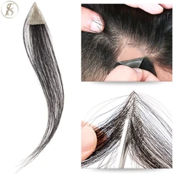 TESS 6inch Men Toupee Hairline Front Human Hair Natural Hair Male PU Hairpiece 2pcs Hair Patch For Hair Loss Invisible Extension