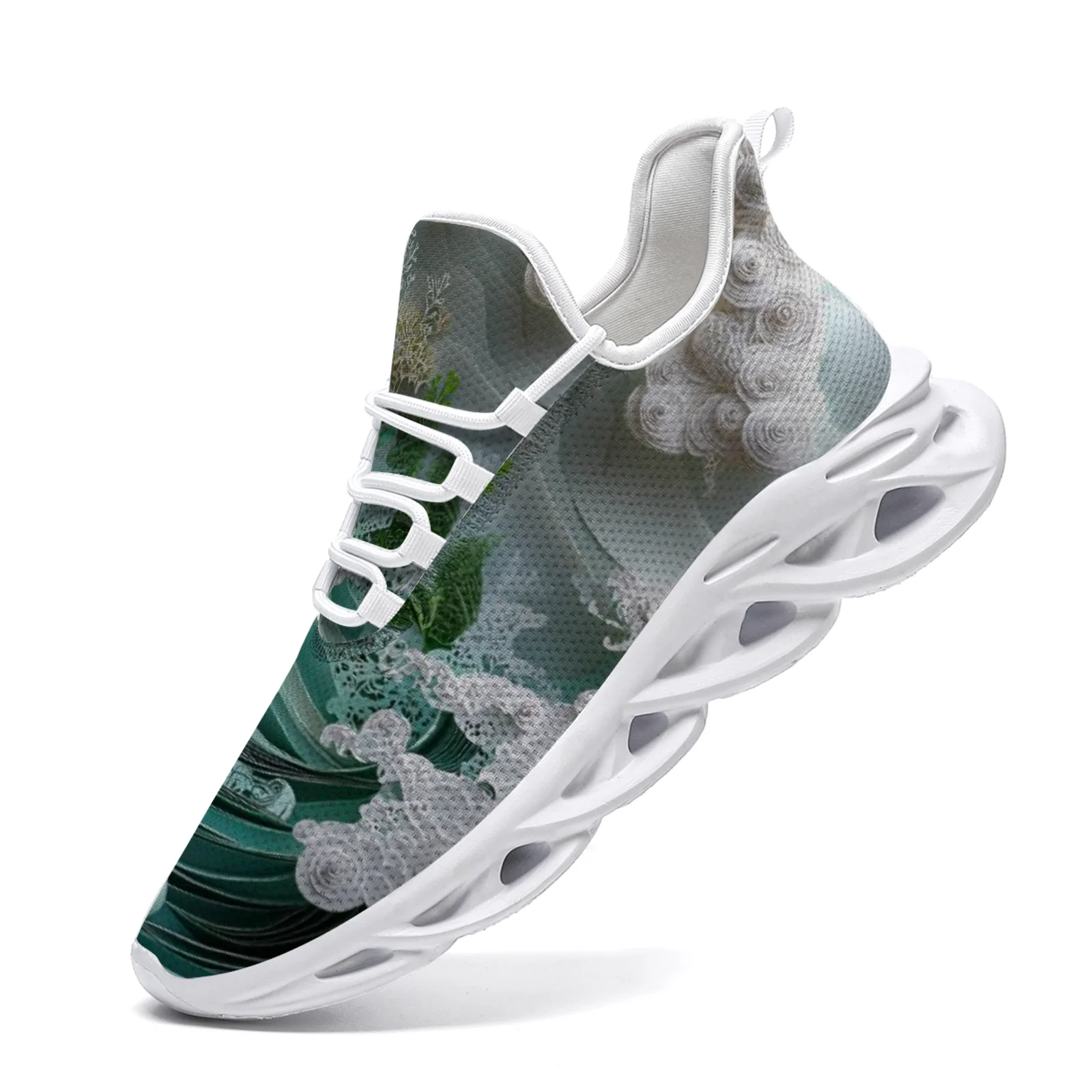 

Moiré Printed Casual Sports shoes for Teenagers Boys Girls Lightweight Walking Running Shoes Mesh Lace-Up Shoes EUR36-48