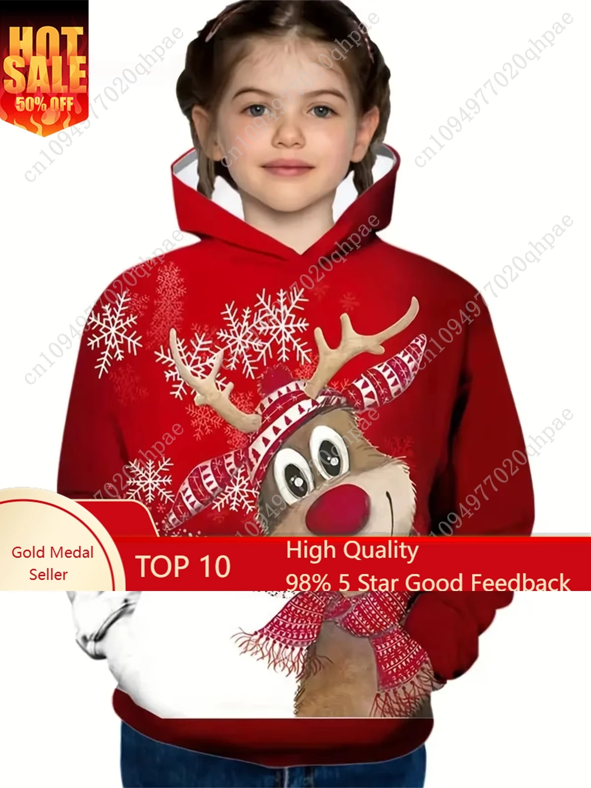 

Kids Clothes Funny Merry Christmas Hoodies Reindeer Long Sleeve Thin Sweatshirt for Boys Girls 2-10Y Xmas Gift for Children Top