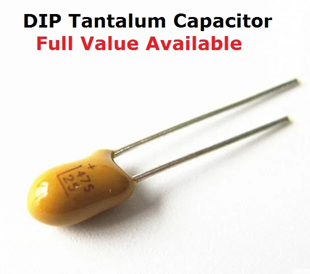 5PCS 0.1UF 0.47UF 1UF 2.2UF 4.7UF 10UF 47UF 100UF 16V 25V 35V DIP Tantalum Capacitor 105 475 104 474 225 106 476 107