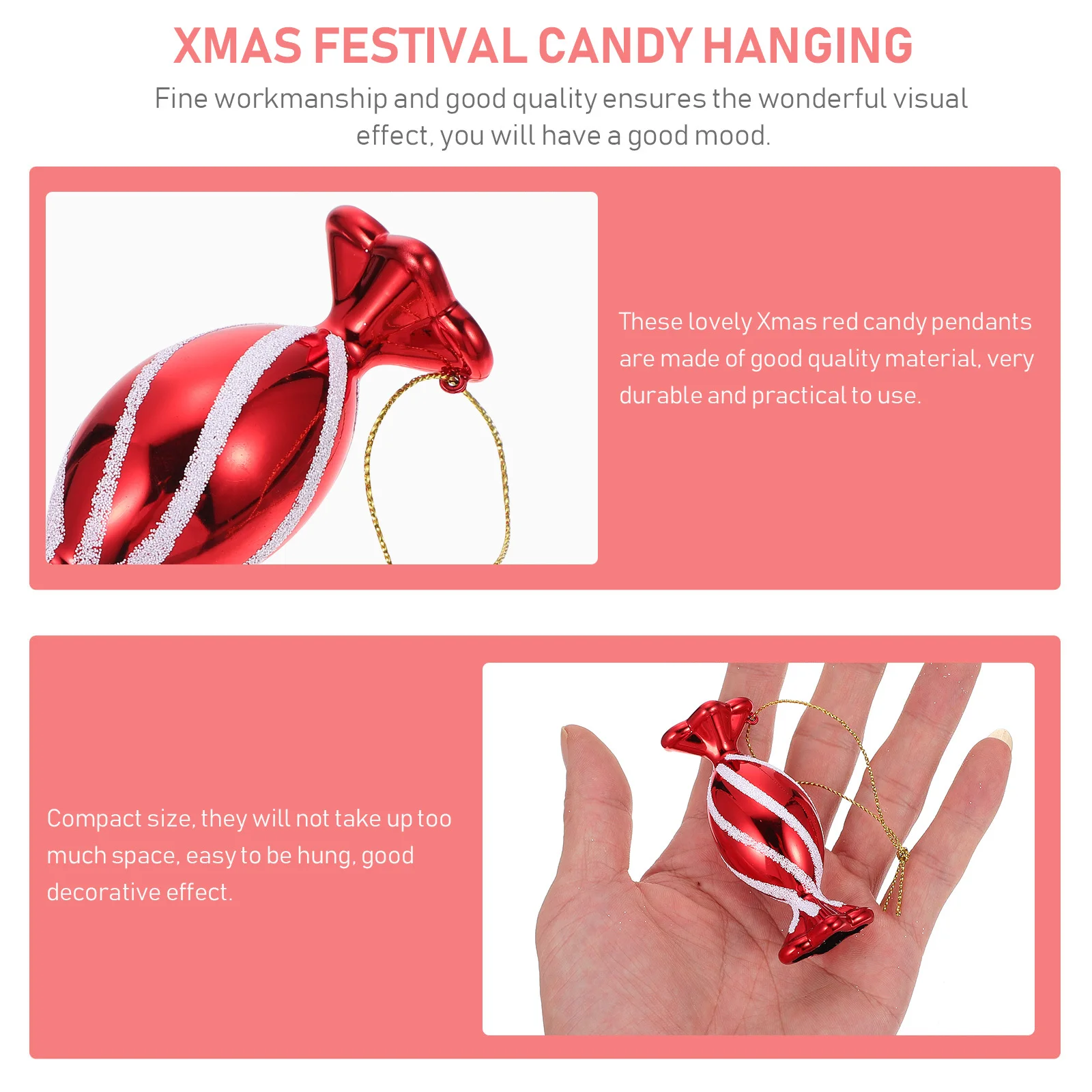 

30 PCS Adorable Xmas Hanging Candy Decorative Christmas Pendant Festival Scene Layout Small