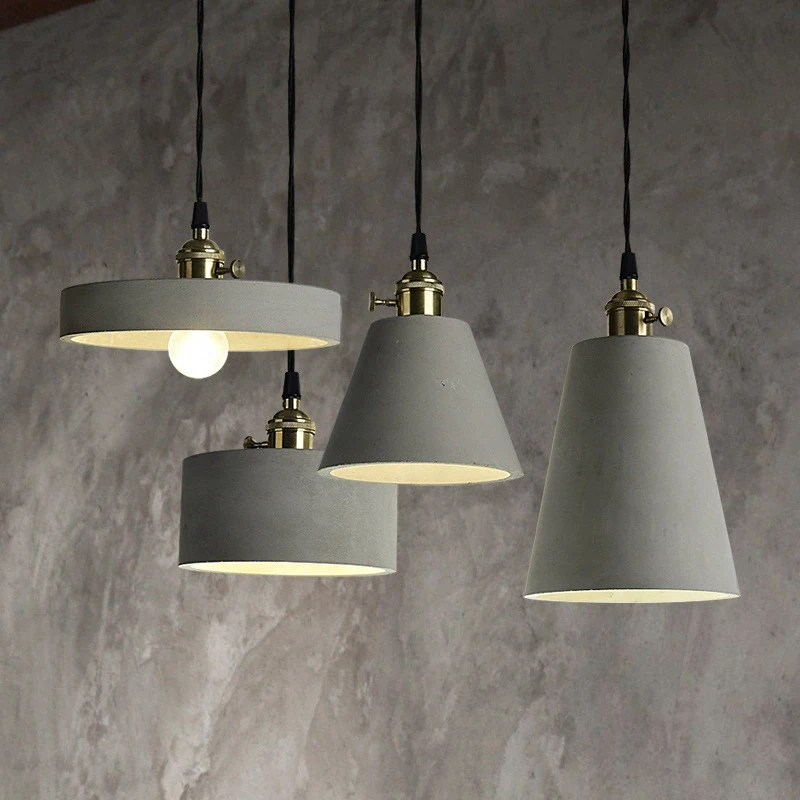 

Nordic Industrial Cement Droplight LED Vintage Pendant Light Fixtures Restaurant Living Room Hanging Lamp Home Decor Lighting