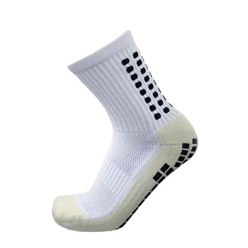 Men\'s Thickened Towel Bottom Football Socks with Non Slip Rubber Block Mid Tube Sock Football Training Competition Sports Socks