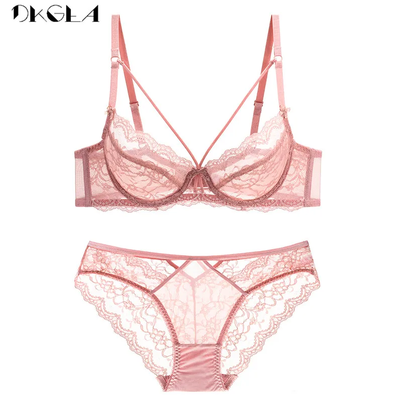 Beha Slipje Sets Ultradunne Brasserie Sexy Ondergoed Set Transparante Plus Size Vrouwen Lace Lingerie Set Borduurwerk