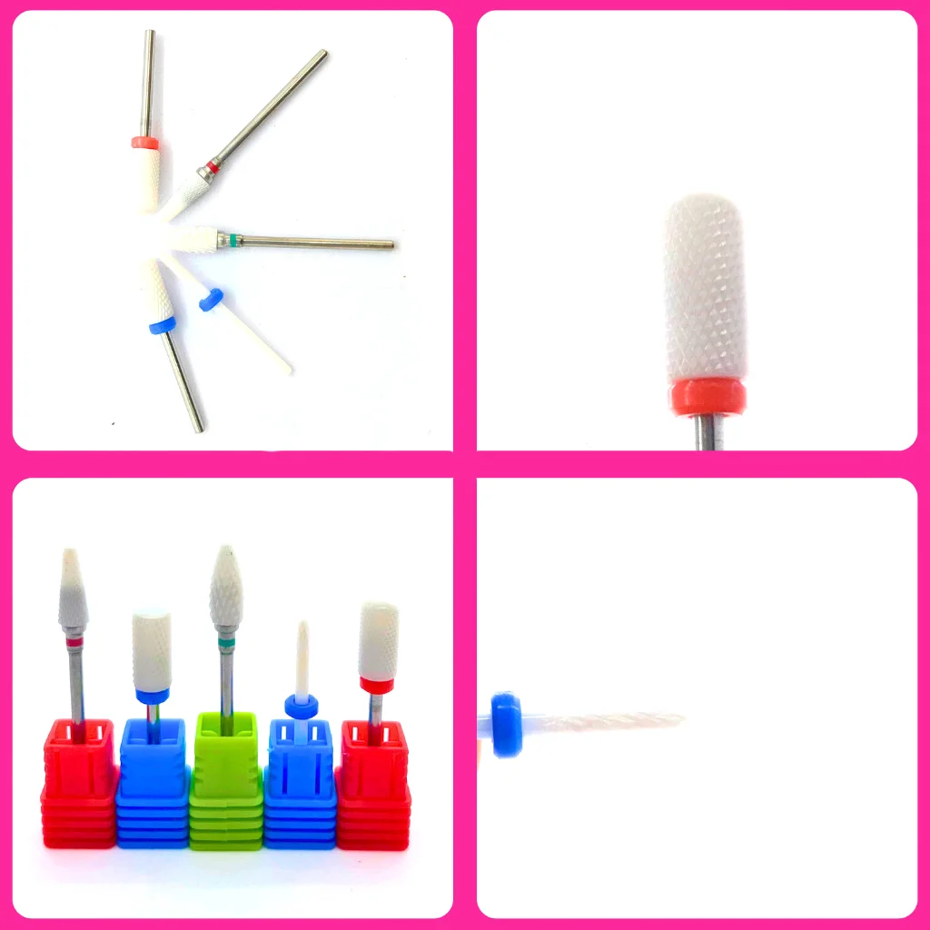 Kit-5PCS keramische nagelboor, nagelriemverwijderaar voor acrylgel dippoeder, nagel elektrische manicure pedicure