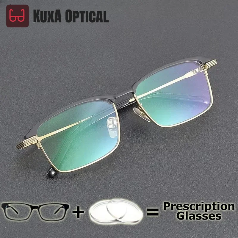

XUKA Prescription Glasses Myopia Photochromic Optical Lenses with Titanium Recipe Progressive Lenses Men's Medical Glasses