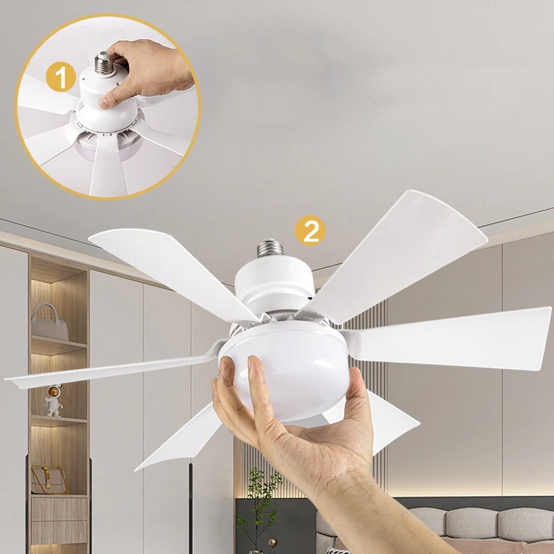 LED Lights Ceiling Fan E27 base with Remote Dimming Function Suitable for bedroom Living Room Study Home use AC85-265V