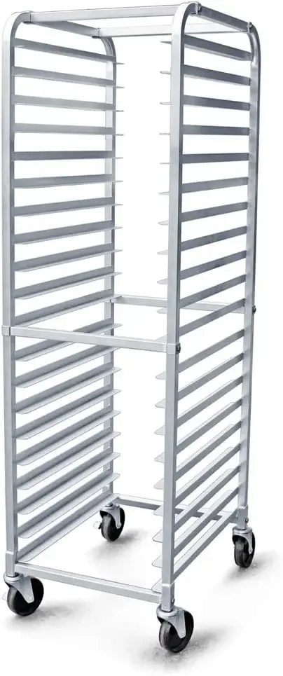 

36527 Commercial-Grade Aluminum 20-Tier Sheet Pan/Bun Pan Rack, 26" L X 20" W X 69" H with Brake Wheels | USA | NEW