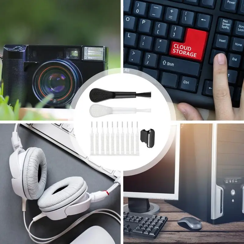 Kit de livres pour haut-parleur de téléphone, port de charge antidérapant, brosse pour petits livres, outils avec poignée, prise anti-poussière, 13 pièces