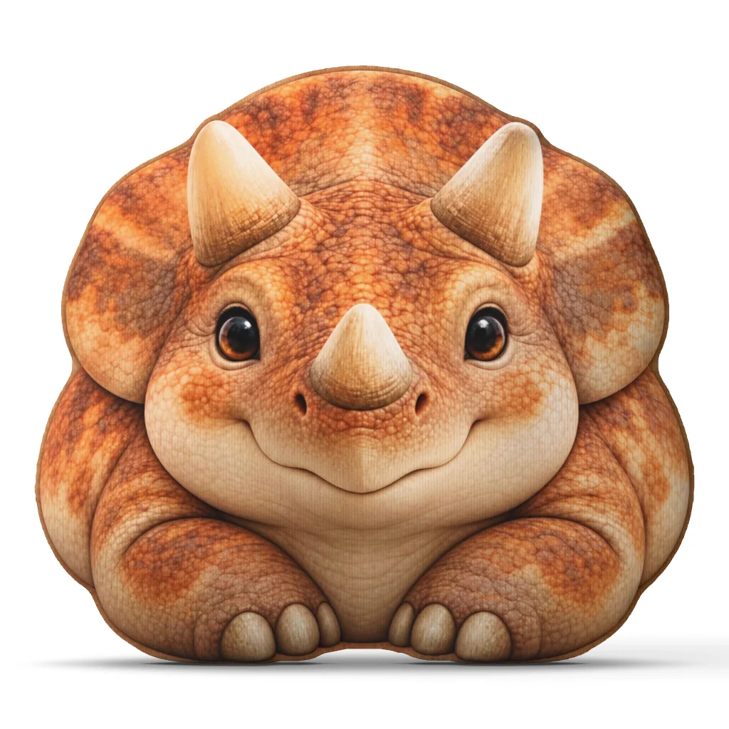Cute Triceratops Shaped Pillow Stuffed Dinosaur Cushion Decorative Throw Pillow for Sofa Home Decor Office Chair Accent