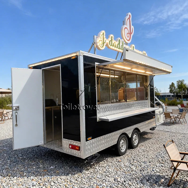 Cheap Food Truck Carts Customizable Mobile Food Truck Trailer Bbq Commercial Kitchen Food Trailer with Concession Window