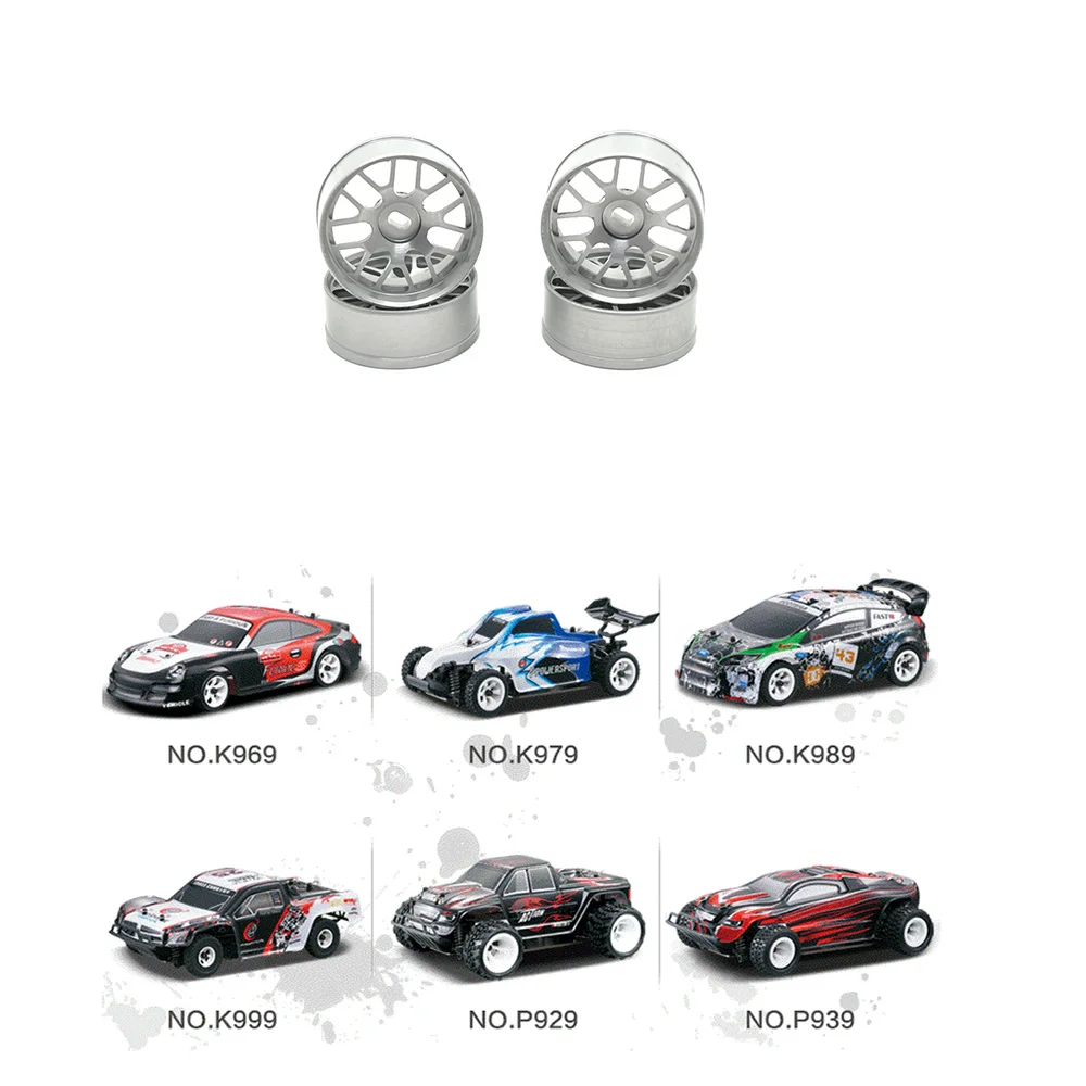 4Pcs Metal Wheel Rim Wheel Hub for Wltoys 284131 K969 K989 K999 P929 Mini-Z Mini-Q Mini-D 1/28 RC Car Upgrade Parts,3