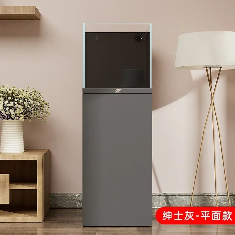 yjq Home Living Room Professional Bottom Filter Goldfish Lanshou Ecological Landscape Base Cabinet Super White Glass Square VAT