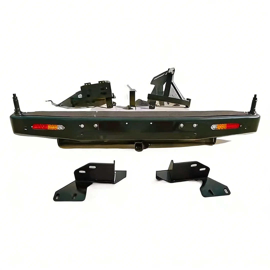 

For LC79 RV Rear Bumper Black Modified Off-Road Bumper With Spare Tire Carrier & Jerry Can Holder
