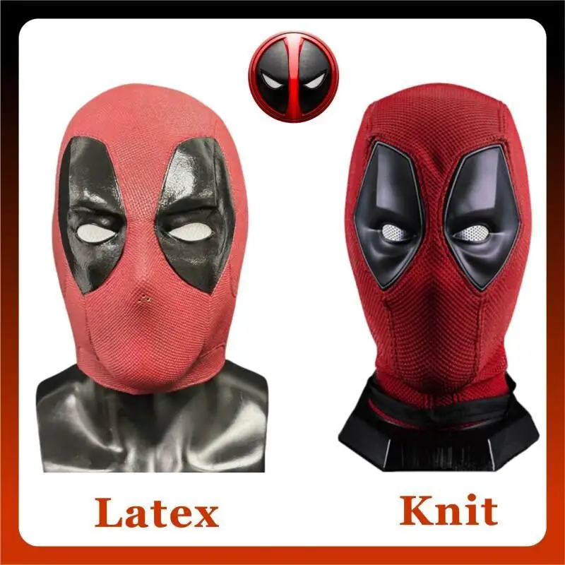 

Вязаная маска из фильма Дэдпула, головной убор для косплея для взрослых, Хэллоуин, вечеринка, карнавал, Дэдпул, красный латексный чехол на все лицо, реквизит, один размер