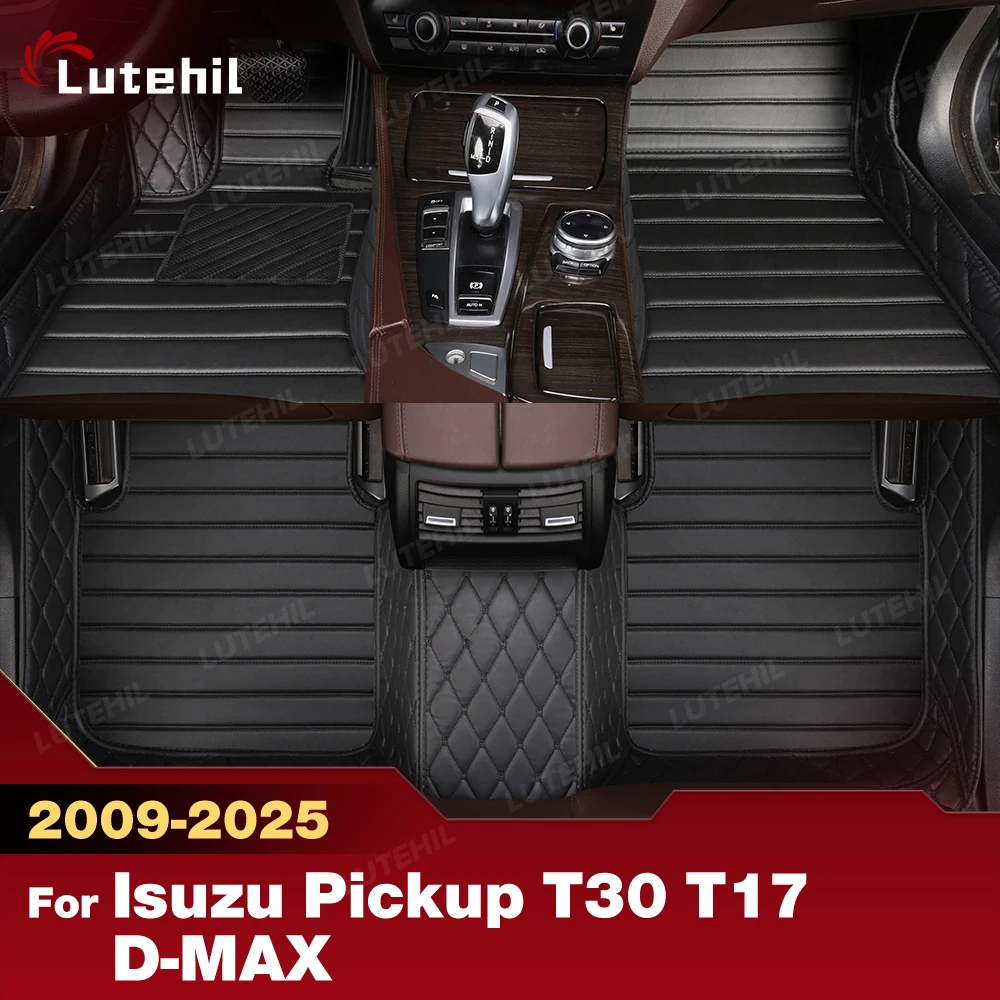 

For Isuzu Pickup T30 T17 D-MAX 2009-2025 All Weather Car Floor Mats Leather Floor Liners Full Set Interior Accessories 2024 2023