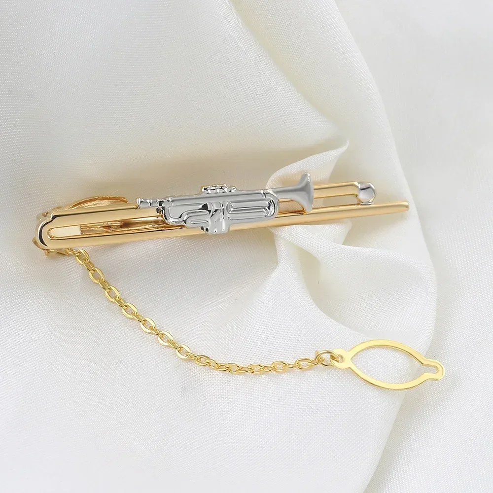 Creative Musical Instrument Note Design Dual Color Electroplated Tie Clip Men\'s Wedding Concert Dress Personalized Accessories