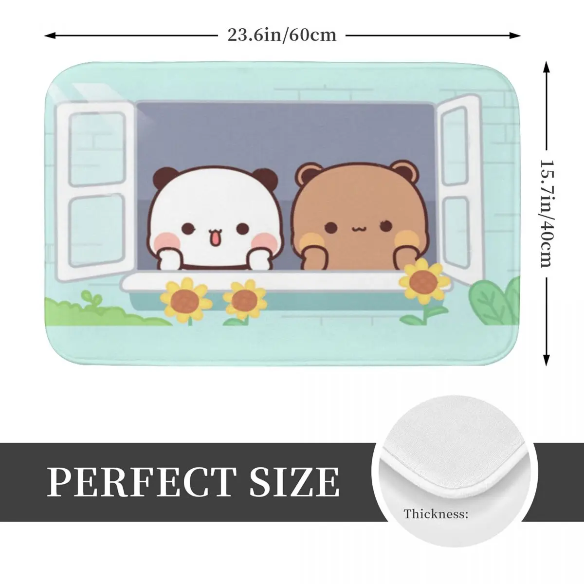 Bubu And Dudu Romantic Bath Mat Bear Bathroom Carpet Kitchen Shower Room Washable Waterproof Foot Mat Anti Slip Toilet Mat