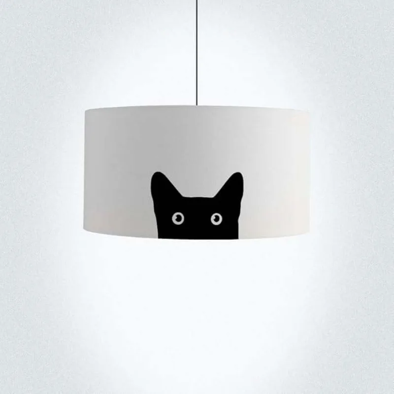 Cat big head floor lamp chandelier model room small fresh vertical table lamp dining table restaurant bedside
