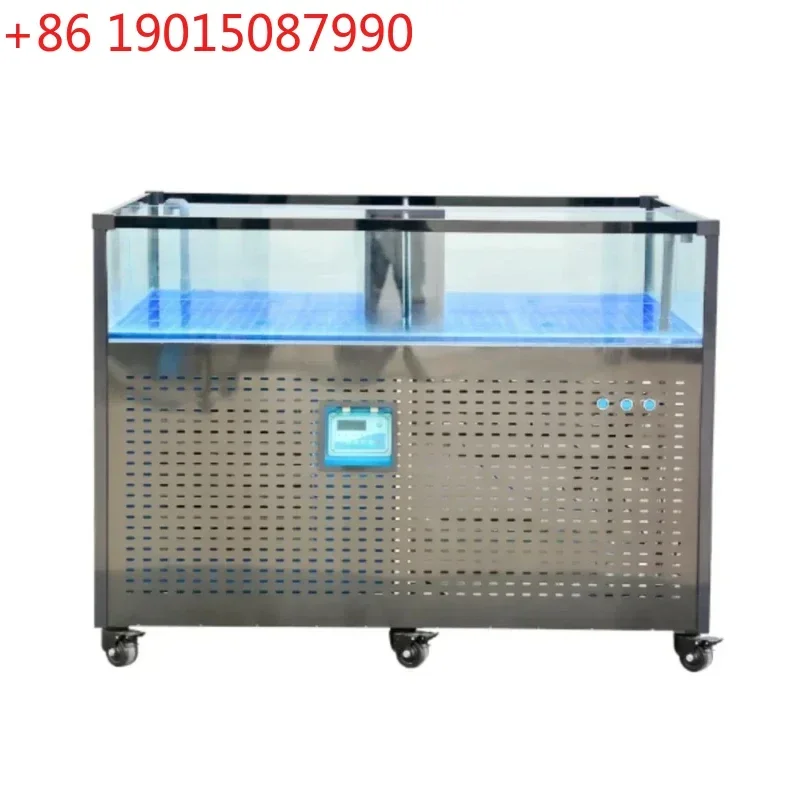 

Mobile seafood tank supermarket commercial seafood tank shellfish pool refrigerator integrated aquatic restaurant fish tank
