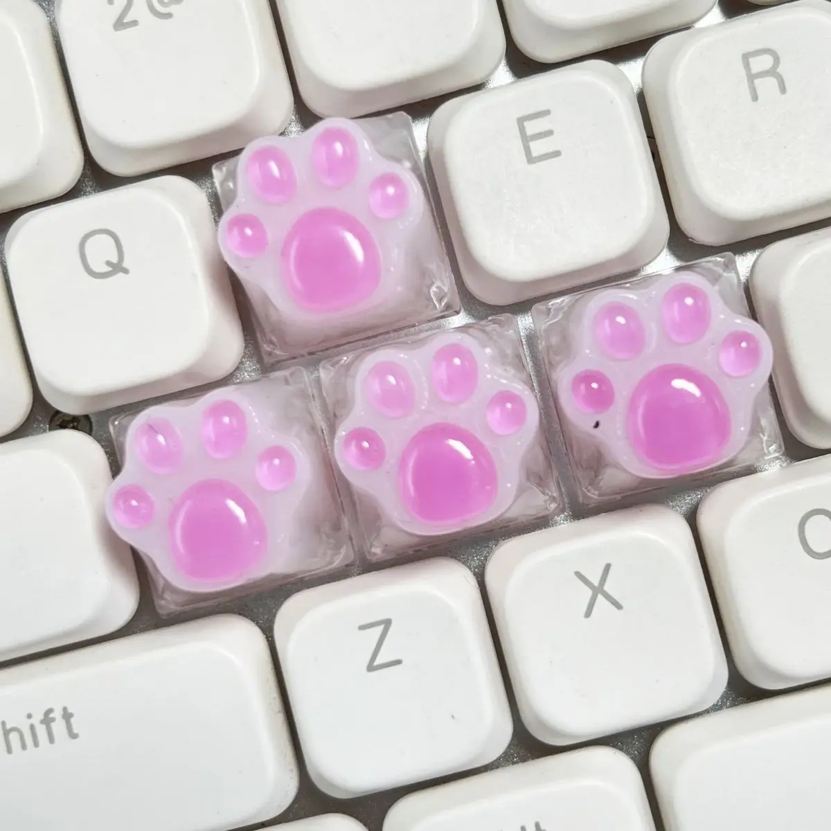 4PCS Kawaii Cat Paw Keycap DIY Handmade Cross Axis OEM R4 Mechanical Keyboard Gaming Keycaps Decoration Accessories