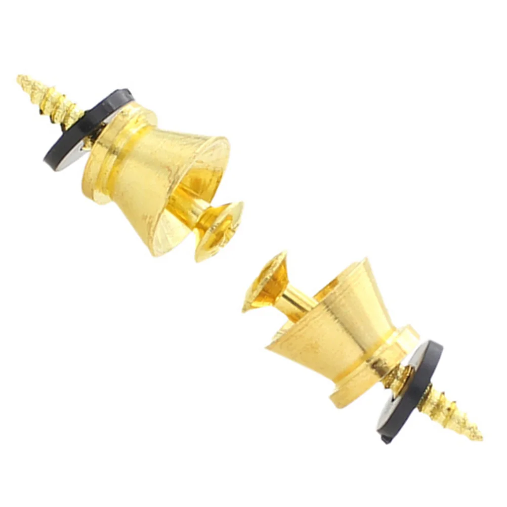 

1 Pair Strap Locks Metal Buckle Anti off Button Tail Nail Accessories for Guitar Bass Random Color Easy to Use Strap