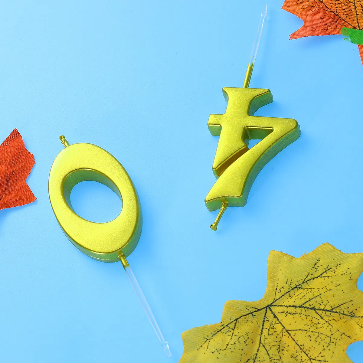 2 Pcs 's Birthday Candles Number Supports Toppers for 40 1 Year