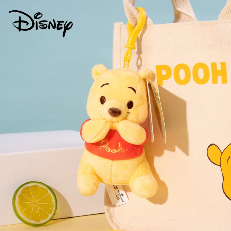 13/15Cm Kawaii Disney Pooh Bear Plush Keychain Pendant Cartoon New Plush Doll School Bag Pendant Couple Pendant Birthday Gift