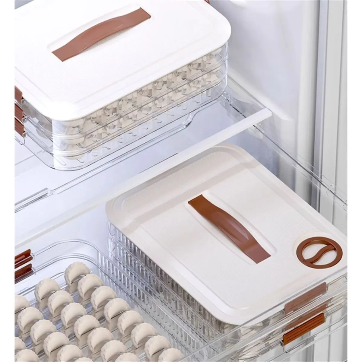 Double-Layer Dumpling Storage Container, Wonton Freezer Container, Food Storage Container, Kitchen Dumpling Container
