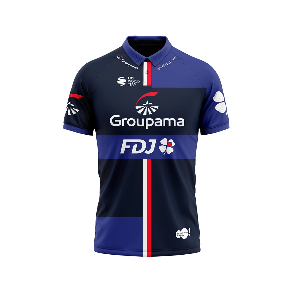 GROUPAMA FDJ 2024 Cycling Jersey T-shirt Outdoor Sports Competition Clothing POLO Shirt Men Hot Sale New Summer Women Children3D