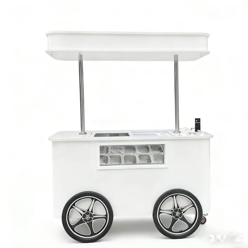 Customizable Mobile Candy Cart With Wheels For Wedding Festival Birthday Party Ice Cream Stand Movable Colorful Display
