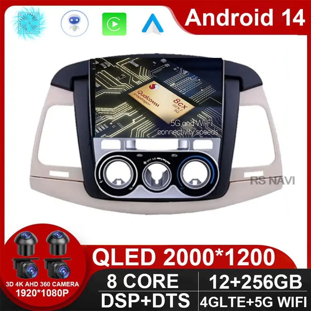 

Android 14 Carplay Auto WlFl+4G For Toyota Innova Manual 2007-2011 Car Radio Multimedia Video Player Navigation GPS DSP BT