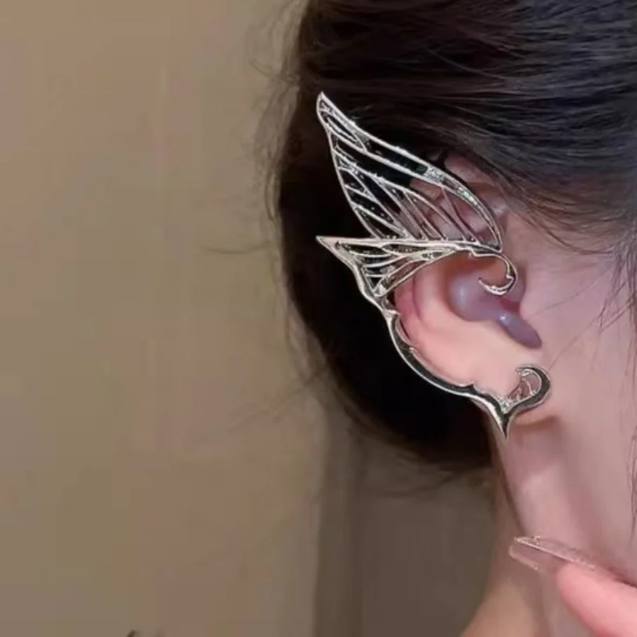 1 Paar Butterfly Spirit Ohrclips – keine Ohrlöcher für das Anbringen erforderlich. Halloween-Ohrringe im düsteren Stil für Rollenspiele – Detail 1