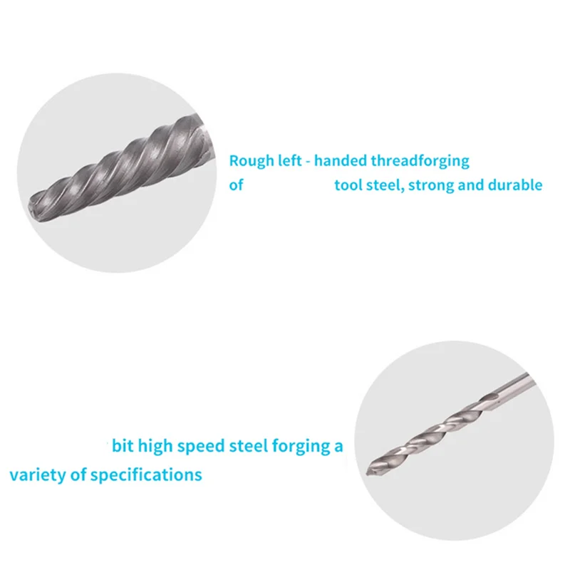 WCS-44-delige beschadigde schroefextractorset Verwijder gestripte of gebroken schroeven Boutbevestiging Gemakkelijk uit 3-10 mm